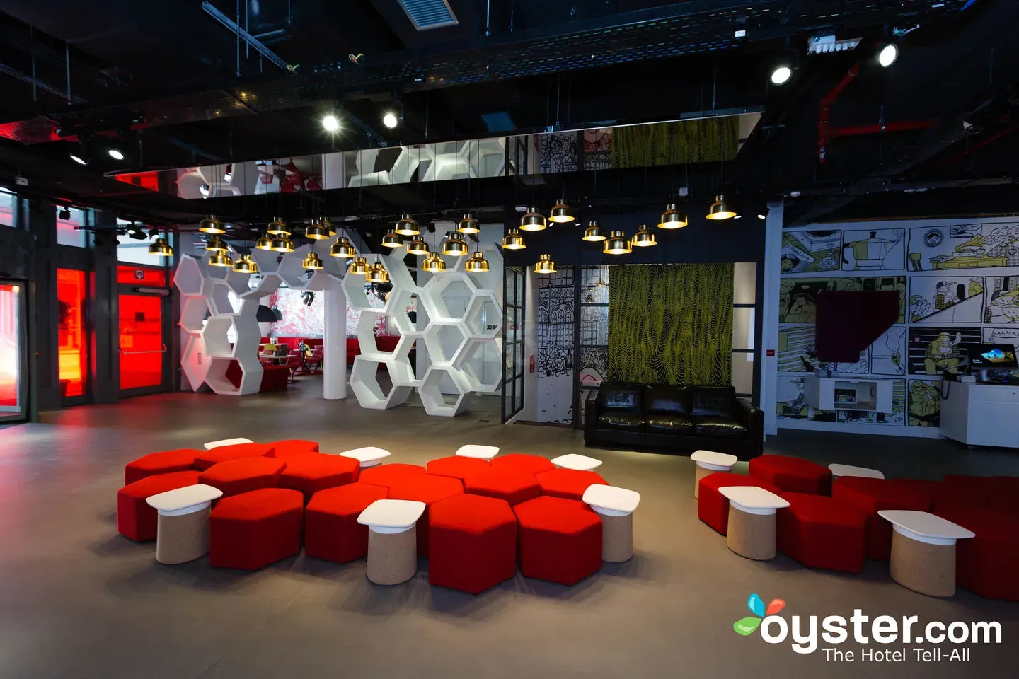 The social lounge at Radisson RED Brussels
